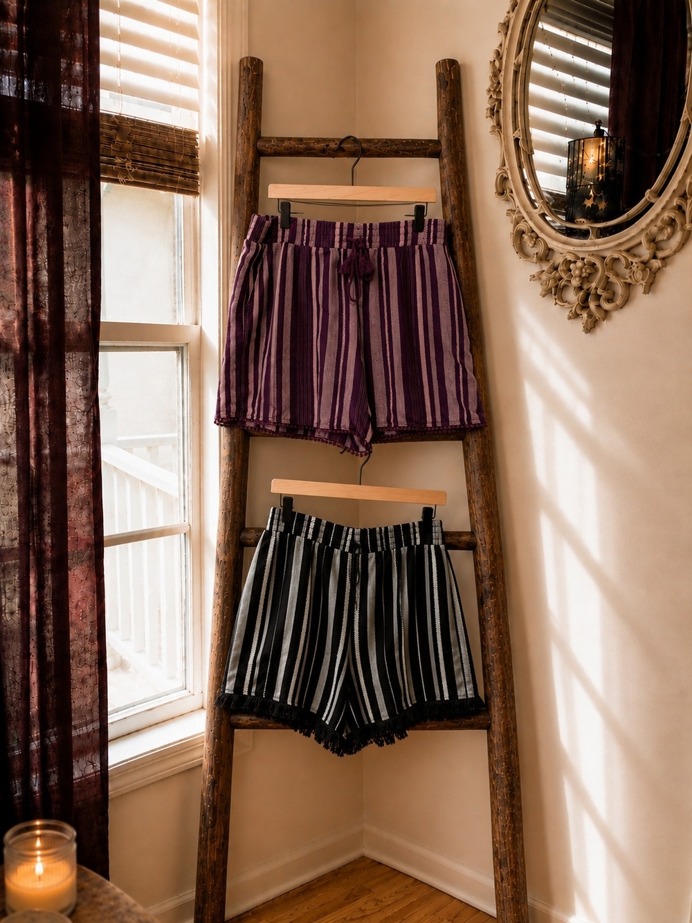 Purple & Black Striped Shorts Bundle 2 Piece Lot